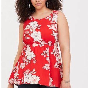 Blood Orange Floral Babydoll Tank